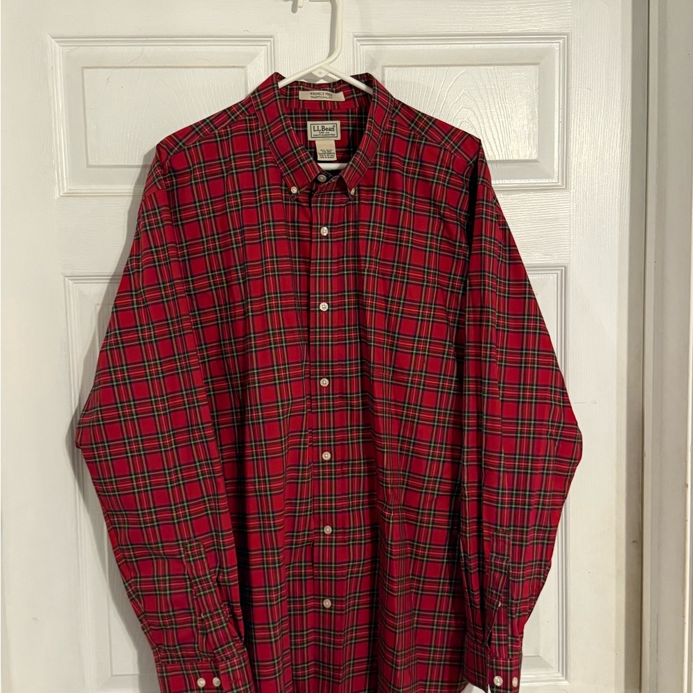 L.L. Bean Men's Red Plaid Shirt